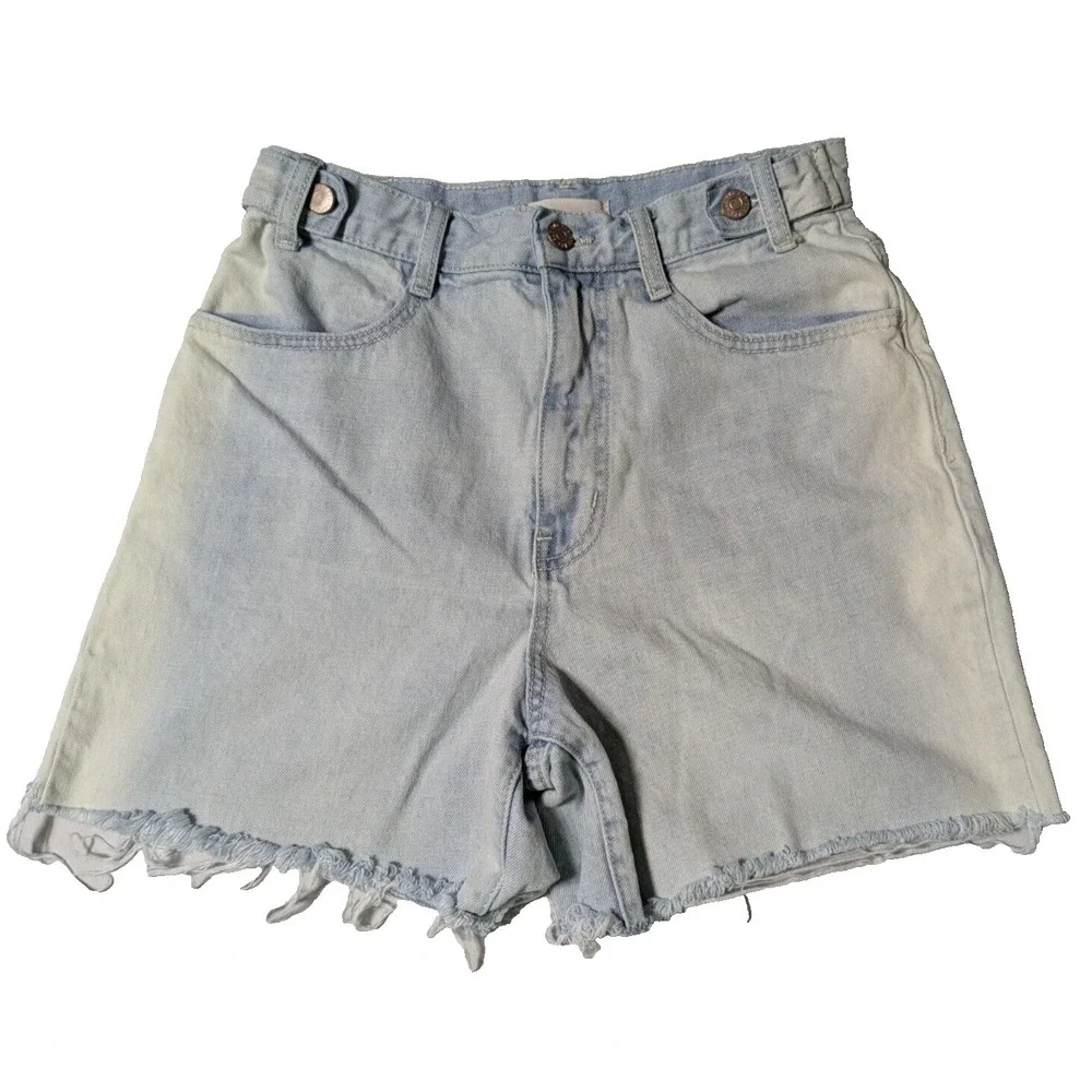 BDG URBAN OUTFITTER LONG LINE CARPENTER Women Size 27‎ Blue Dyed Denim Shorts